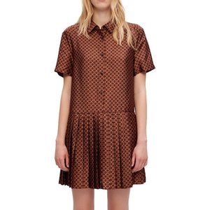 Maje Size Small Rablic Pleated Shirt Dress Drop Waist